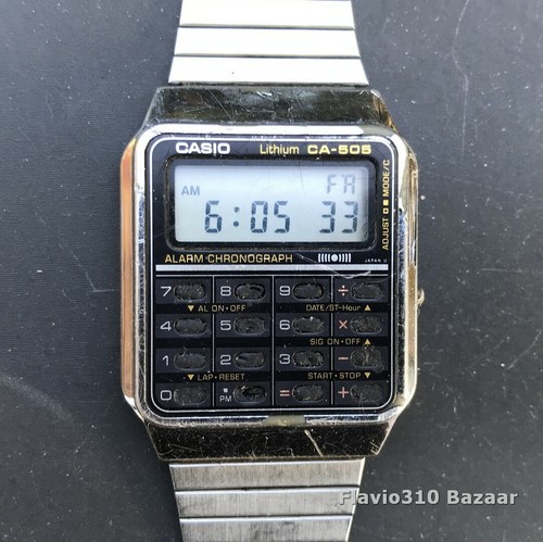 Raro Reloj CASIO CA-505 (437) 1987 Calculadora Japón U 33mm - Batería Nueva