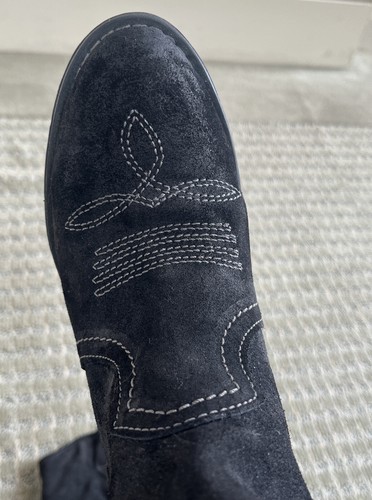 Sundance Black Suede Cowboy Boots with Nailheads Size 38 EUC - Bild 6 von 24
