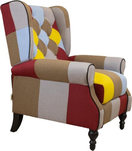 Poltrona Relax Reclinabile Tessuto Colorata PATCHWORK - Foto 4 di 11