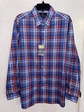 NWT Hart Schaffner Marx Long Sleeve Plaid Button Front Shirt Men's Large