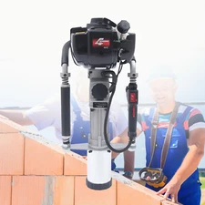 37.7CC Gas Powered T Post Driver 4-Stroke Fence Piling Pounder w/ 2*Piling Heads