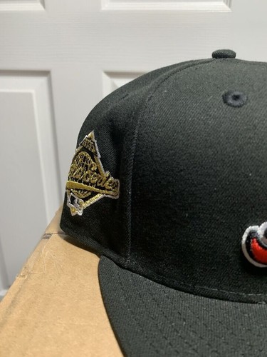 Hat Club Exclusive New Era 59FIFTY 7 1/8 ATLANTA BRAVES HAT BLACK WORLD SERIES - Picture 3 of 8