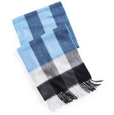 NEW W TAGS Club Room Men's Cashmere Plaid Scarf in Navy, One Size