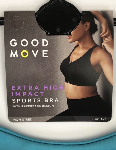 M&S Extra High Impact Non Wired Zip Sports Bra Various Sizes Turquoise Blue BNWT - Picture 7 of 7