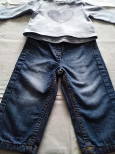 TomTailor- Set- Jeans blau+ Langarmshirt Hellblau-Größe 62-68_Sonderangebot- - Bild 2 von 5