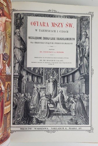 Late 1800s Polish Sacrifice of the Mass Eucharist Christian Catholic Family Book - Picture 5 of 15