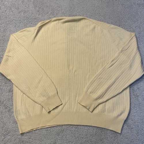 VTG Ralph Lauren Purple Label 100% Cashmere Sweater Mens XL Yellow Ribbed V-Neck - Bild 6 von 10