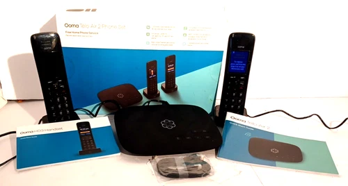 Ooma Telo Air 2 Internet Home Phone 2 Cordless Phones, WiFi VoIP No Monthly Bill