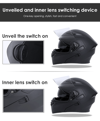 Motorcycle Helmet With Bluetooth Headset Modular Flip-Up Motorbike Helmets DOT - Picture 10 of 21