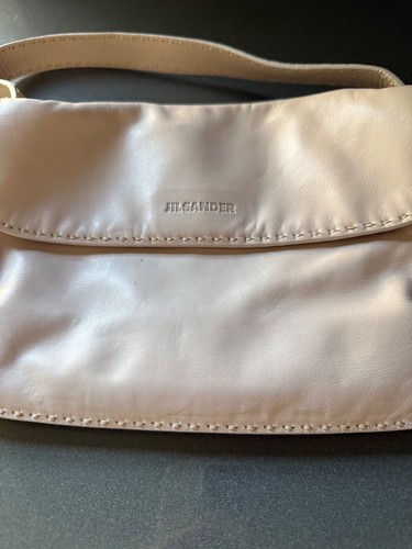Jil Sander Soft Leather Blush Pink Shoulder Bag Handbag LOGO Small Made in Italy - Picture 7 of 24