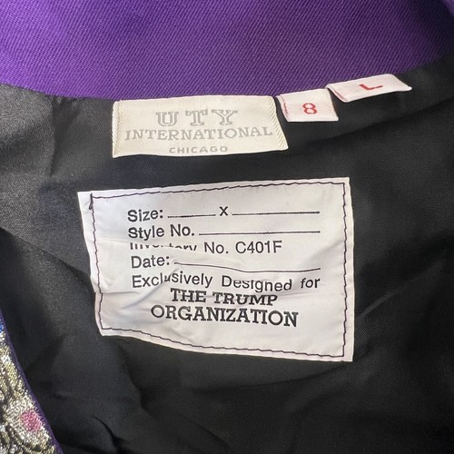 Vintage Donald Trump Taj Mahal Casino Resort Dealers Employee Vest Purple UTY 8L - Picture 7 of 9