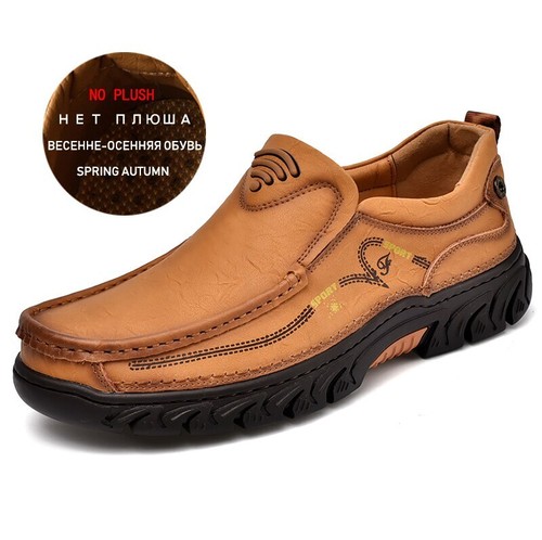 Echtleder Herren Freizeitschuhe Mode Bequem Rutschfest Wanderschuhe - Bild 4 von 26