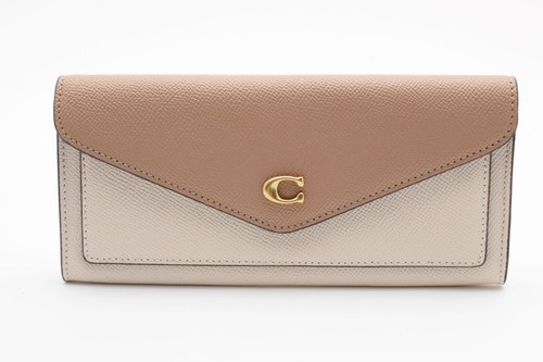 COACH C2622 Long Wallet Beige Chalk Taupe Multi Leather Envelope Style Ladies - Picture 2 of 16