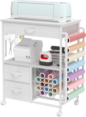 Storage Cart Compatible with Cricut Machines Stand Cutting Machine Stand with Dr - Picture 8 of 12