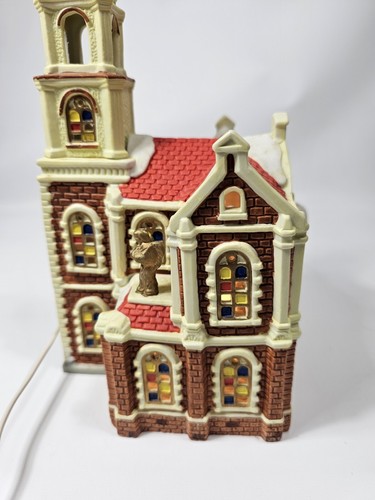 Fortune Island Church For Christmas Village House With Working Light. - Picture 4 of 14