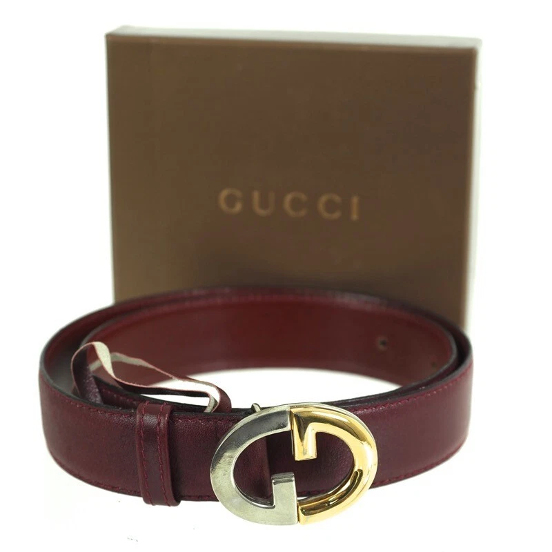 Ceinture à boucle vintage Gucci or argent bi couleur.
