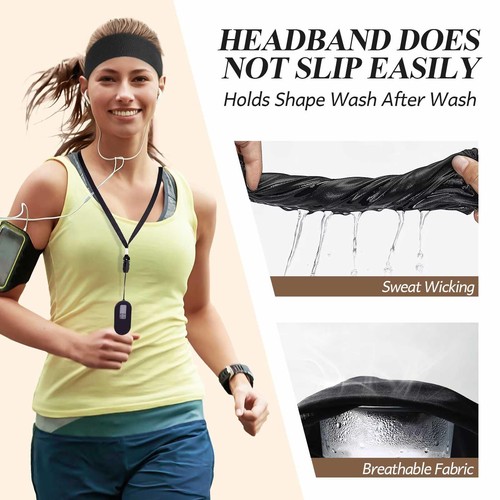 Haarband Damen Dünn 3 Stück Breites Stirnband Damen Sport Stirnbänder Anti-Ru... - Bild 5 von 7