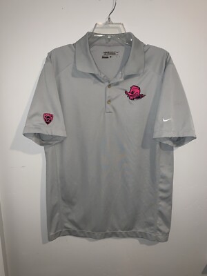 EUC MENS M NIKE OREGON DUCKS TEAM ISSUED PINK BREAST CANCER POLO SHIRT SIDELINE