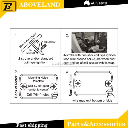 9 Adjustment Modes Tacho Tach Hour Meter Motorcycle boat mower generator engine - Picture 7 of 9