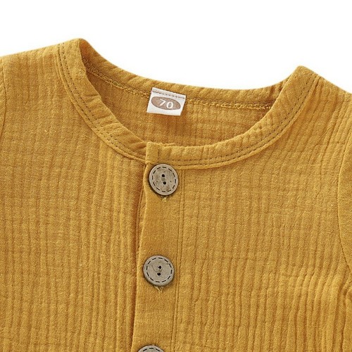 Mode Baby Mädchen langer Strampler Sommer einfarbig Kurzarm Overalls Outfits - Bild 9 von 16