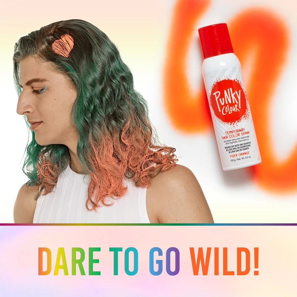Spray de color de cabello temporal Punky Vibrant Tiger Orange 3,5 onzas Foto 3 de 4