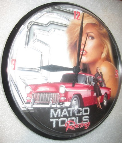MATCO TOOLS RACING: Sexy Blonde Pin-Up Girl+ 1955 Chevy Nomad- COOL 12.5" CLOCK - Picture 2 of 5