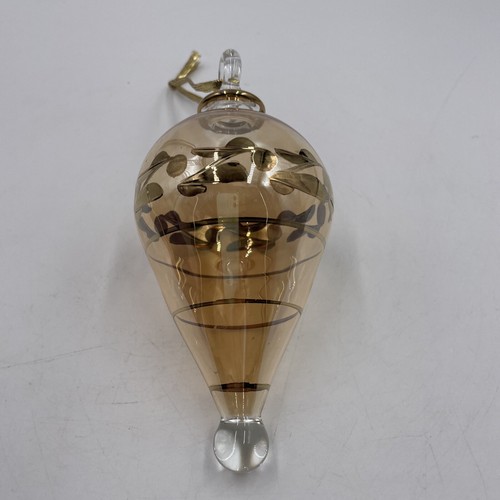 Ägyptisches Glas 7 Zoll mundgeblasen & handbemalt 24k Gold Turm Ornament - Bild 6 von 12