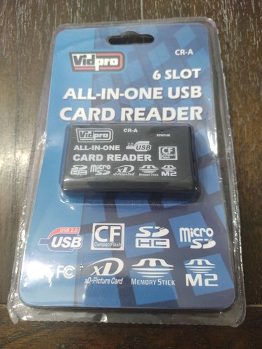 Vidpro CR-A 6-Slot All-in-One USB2.0 Card Reader-Writer - Portable Plug and Play - Picture 1 of 2