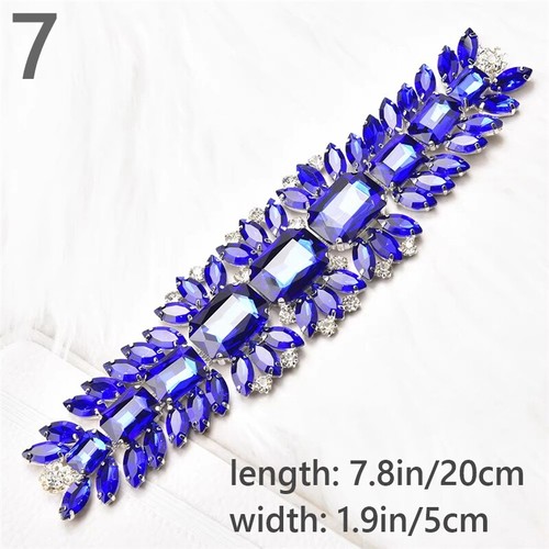 1X Rhinestone Crystal Applique Trimmings Diamante Chain Wedding Dress Decor - Picture 21 of 25