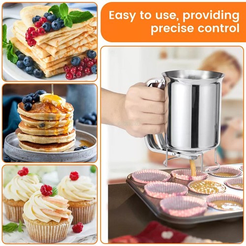 Stainless Steel Donut Cupcake Waffle Batter Funnel Pancake Dispenser Baking Tool - Picture 17 of 23
