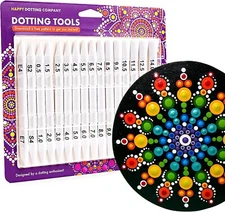 16pc Double-Ended Dotting Tools Set for Mandala Painting - Unique Ellipse Tool
