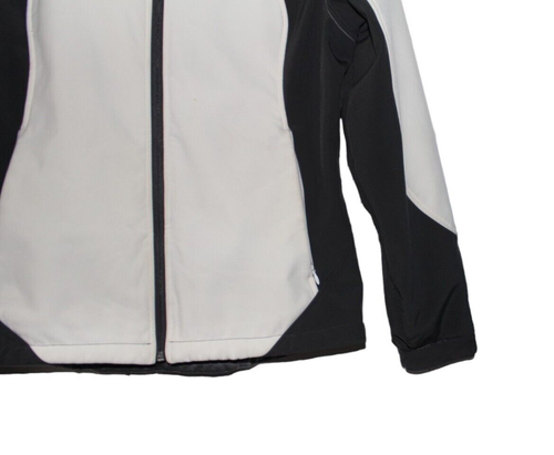 FREE COUNTRY Jacket Fleece Lined Removable Hood White/Black Lightweight Size M - Picture 4 of 10