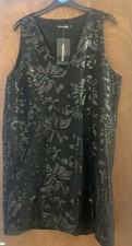 Pretty Little Thing Black Sequin Shift Mini Dress Size 12