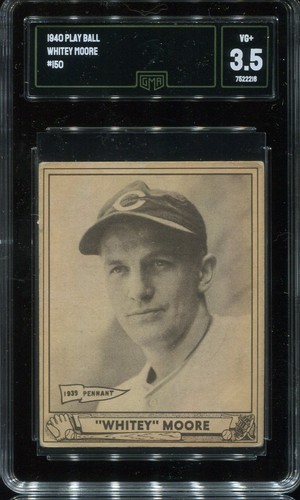 1940 Play Ball R335 #150 Whitey Moore Cincinnati Reds (fotográfica) - GMA 3,5 en muy buen estado+ - Imagen 1 de 2