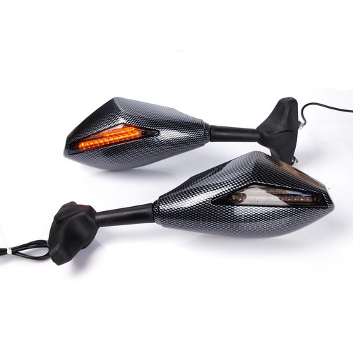 Black Motorcycle Led Mirrors For Kawasaki Ninja ZX6R ZX10R 2003 2004 2005 2006 - Picture 4 of 18