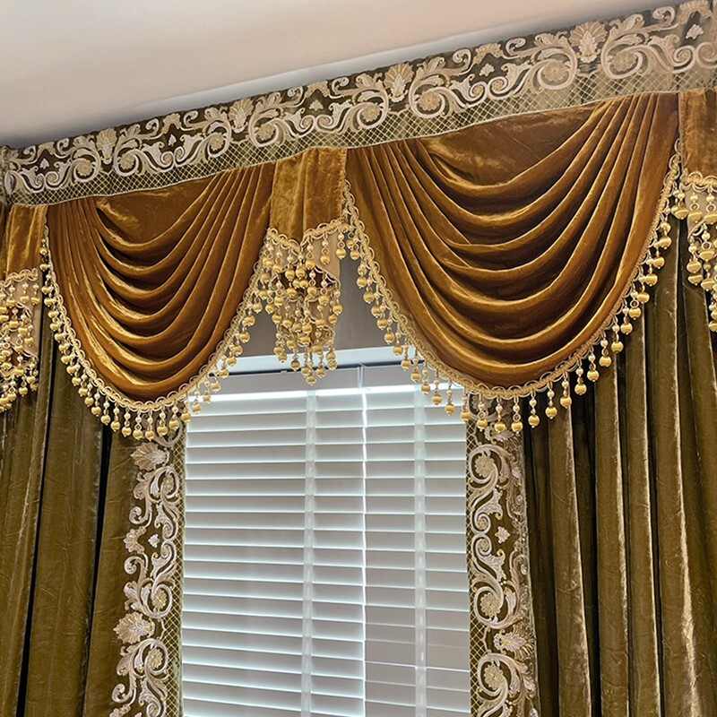 Fantastic villa velvet coffee thick cloth valance blackout