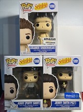 3 New Funko Pop Seinfeld # 1090 Kramer Amazon, Jerry #1088 Puffy Shirt, & # 1091