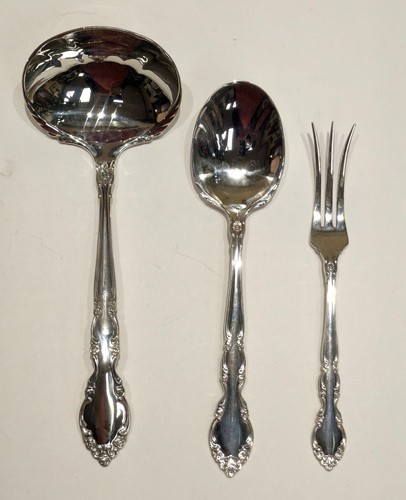 Grandeur ONEIDA Sterling Silver Flatware Set 73pcs SERVICE FOR 12 w 7 serving - Picture 13 of 17
