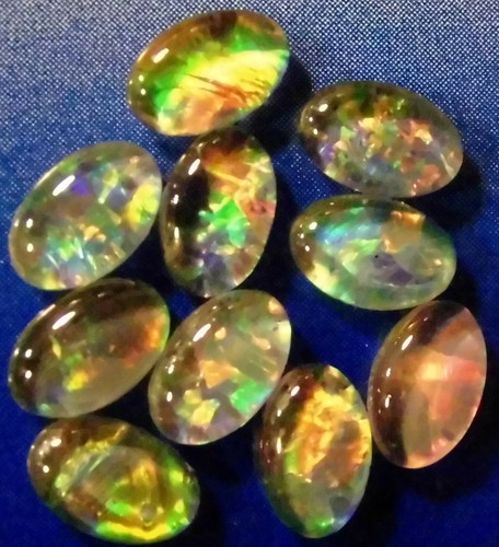 OPAL TRIPLETS A+ grade FOR EAR RINGS OR PENDANTS 10 of 6x4 mm 3.8cts AUSTRALIA - Picture 3 of 7