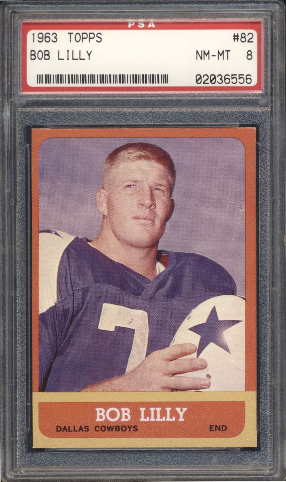 1963 Topps Football Bob Lilly SP ROOKIE #82 PSA 8 DALLAS COWBOYS NM-MT HOF