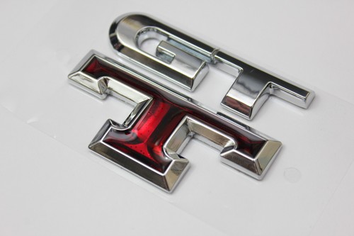 GTT Grill & Boot Badge Emblem Silver & Red for Nissan Skyline R32 R33 R34 R35 GT - Picture 18 of 19