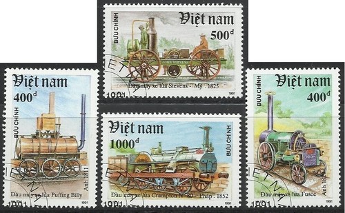 Vietnam 1991 7v. CTO NH Vintage Locomotives • Trains • Railroads - Picture 2 of 3