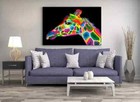 Colourful Giraffe South Africa Animal Wall Art Canvas Unframed Print Art