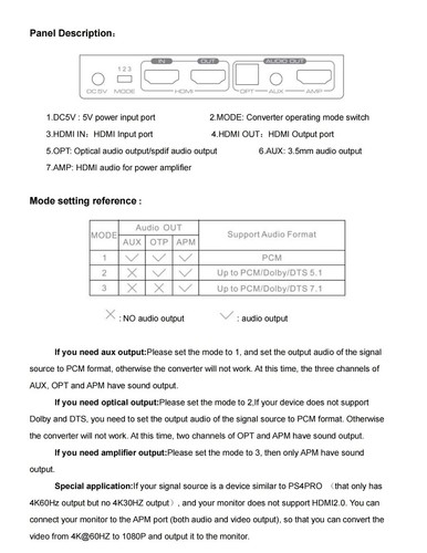 hdmi splittter 1 in 2 out audio extactor 7.1ch 5.1ch 4k to 1080p video Converter - Picture 14 of 15