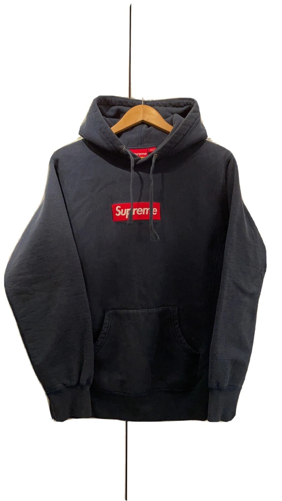 Supreme grande boîte logo sweat shirt à capuche sweat à capuche marine taille GRANDE