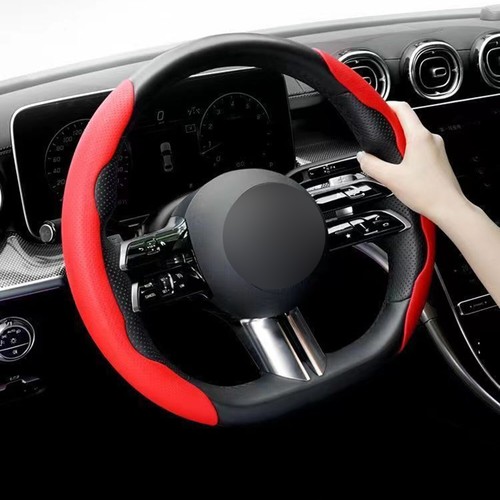 Car Steering Wheel Cover PU Leather Breathable Anti-slip Accessory For 15"/38cm - Picture 10 of 14