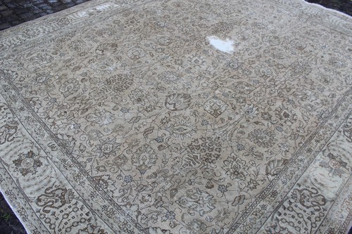 Extra Large Vintage Handmade Turkish Oushak 11x13 Area Carpet Rug, 13'2"x11'6" - Picture 2 of 12
