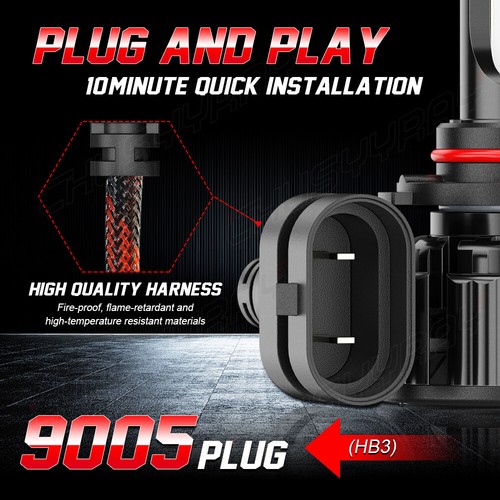 For Chrysler Pacifica 2017-2020 LED Headlight Hi/Lo Beam Fog Light Bulbs 6000K - Picture 7 of 14