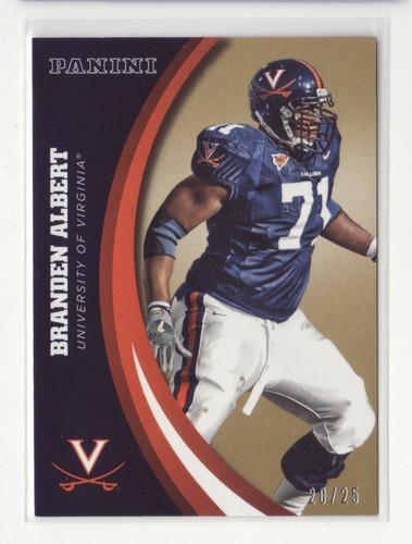 2016 Panini Collegiate Virginia Gold #42 Branden Albert /25 - Flat S/H