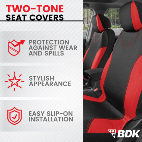 Car Seat Covers for Women Full Set Front and Rear Seat Protectors Red - Picture 2 of 8